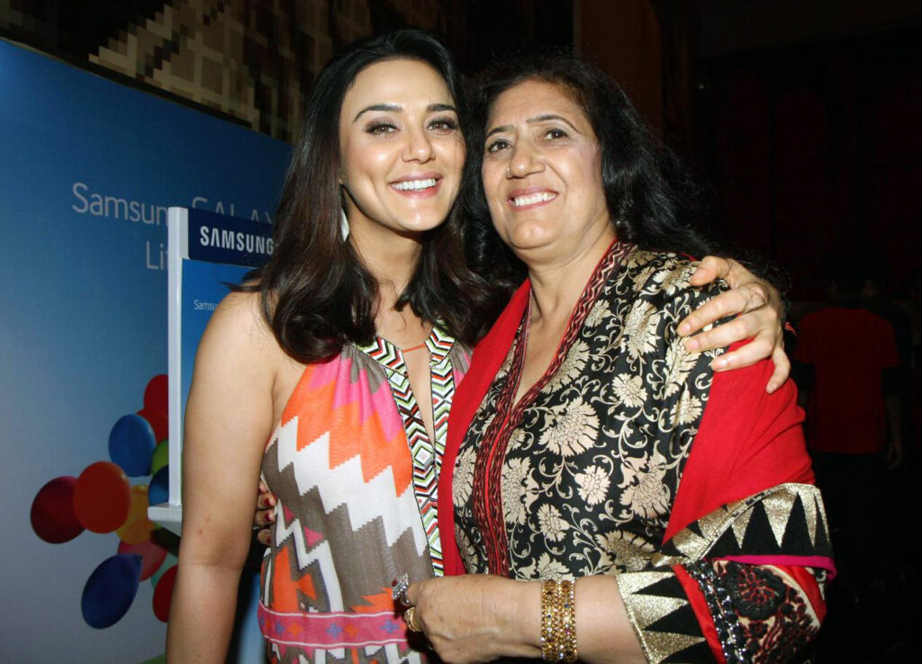 Preity Zinta with her mother Nilprabha Zinta