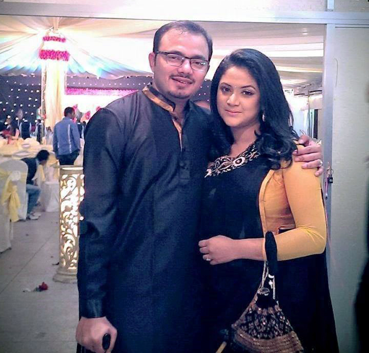 Urmila Srabonti Kar with her husband Joydev Sinha Roy