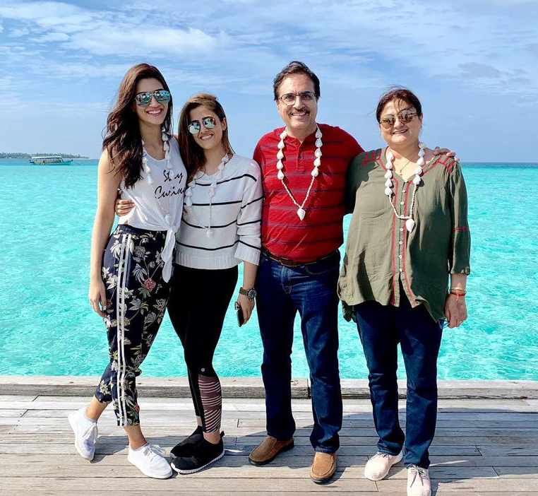 Kriti Sanon with her Father Rahul Sanon, Mother Geeta Sanon, and Sister Nupur Sanon