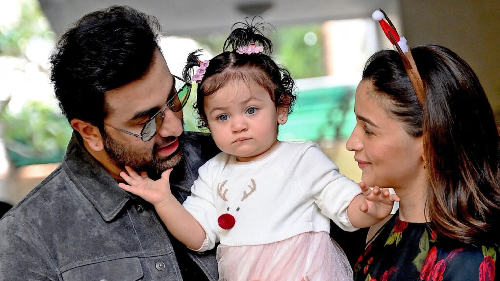 Ranbir Kapoor and Alia Bhatt with their daughter Raha