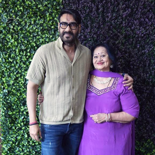 Ajay Devgn with his mother Veena Devgan
