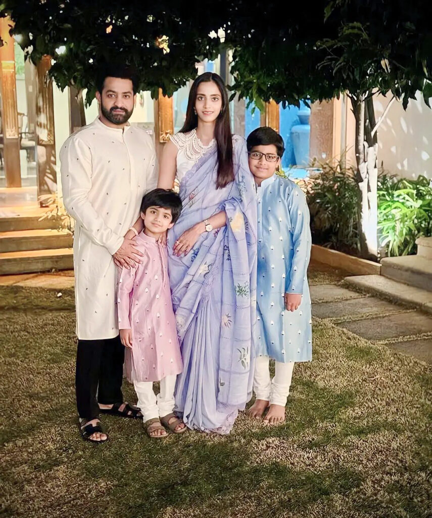 Jr NTR with his wife Lakshmi Pranathi and their children